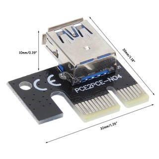 Dusur PCI-E Riser Card PCI cho Express 1X đến 16X Bộ mở rộng 6pin Bộ chuyển đổi GPU Khai thác USB 3 0 PCIE X1 Đồ họa Riser cho Vid