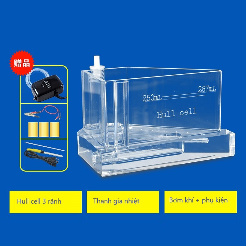 Hull cell 250ml / 267 ml có thể gia nhiệt và sục khí (Hullcell ...