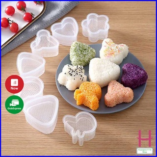 Bộ 7 Khuôn ép cơm tạo hình, làm cơm nắm, làm bánh cho bé - bằng nhựa trong suốt siêu đẹp { H }