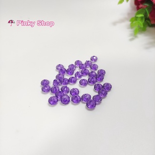 Hạt cườm hạt châu nhựa 8mm nhiều màu lấp lánh có lỗ xỏ 2 đầu loại tốt làm trang sức vòng cổ phụ kiện handmade