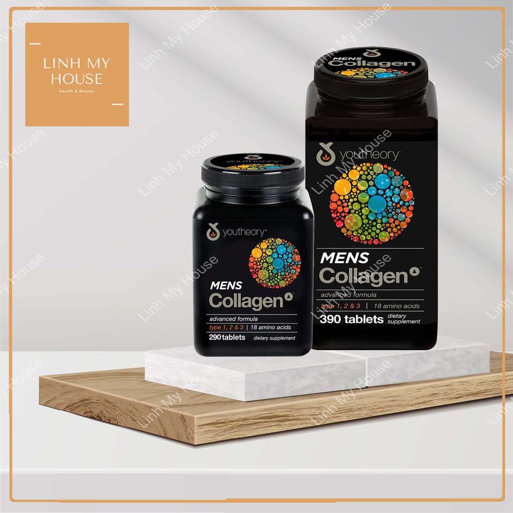 Viên uống Collagen Youtheory Men's Type 1,2,&3 dành cho nam 390 viên