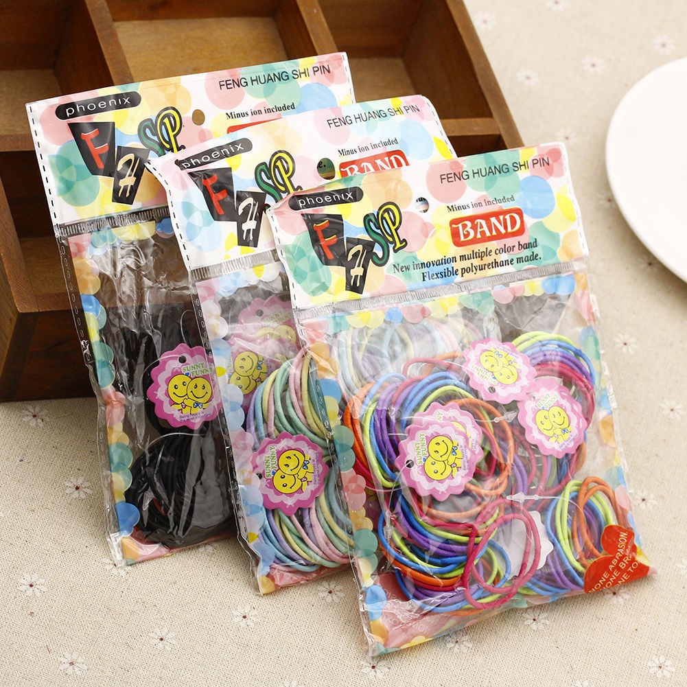 Bộ 50 Bé Gái Màu Kẹo Dây Cao Su Nylon, Dây Buộc Tóc Co Giãn An Toàn Cho Trẻ Em, Dây Buộc Tóc Cơ Bản Cho Nữ