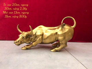 Tượng Trâu Trơn chiến Bò tót Vật phẩm phong thủy Quà tặng Trang trí để bàn