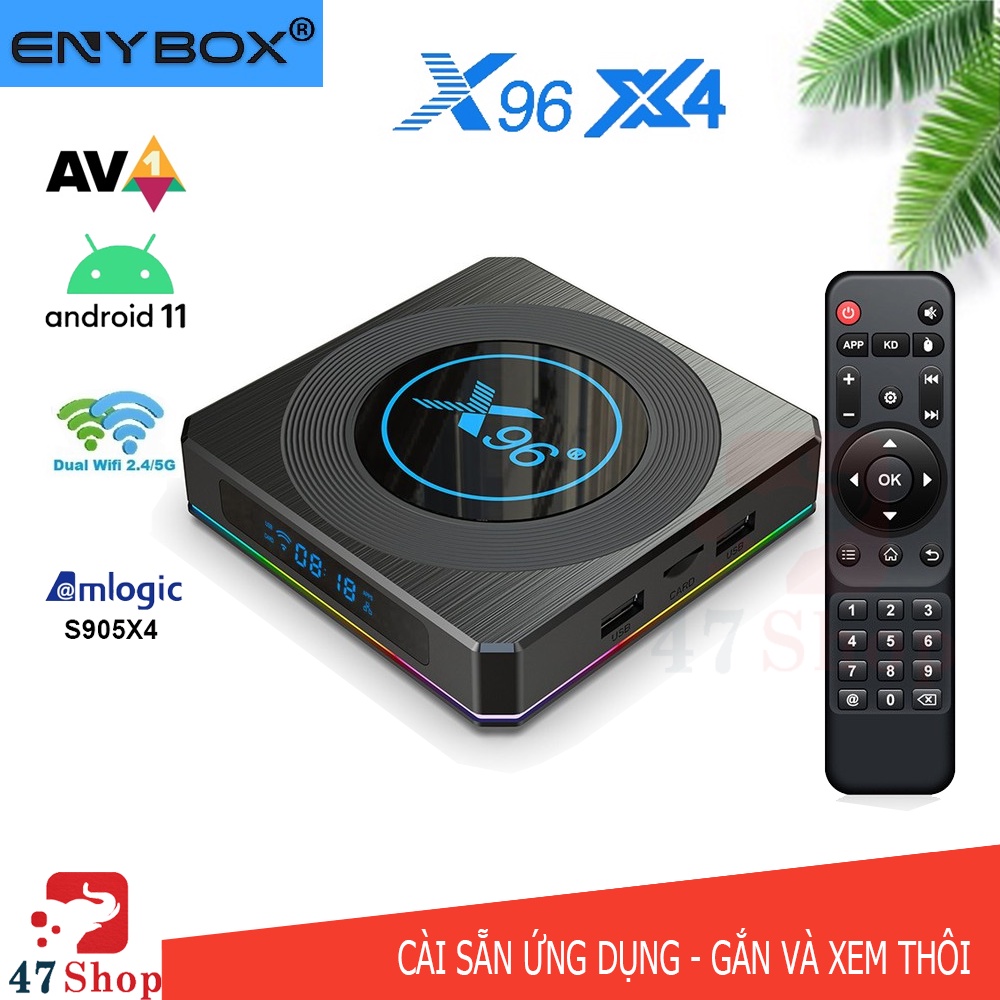 X96 Max + 4K Smart TV Caja con control remoto, Android 9.0, AMLOGIC S905X3  CORTEX-A55,2GB + 16GB, Soporte LAN, AV, 2.4G / 5G WI