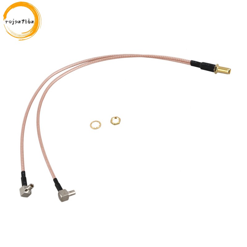 SMA Nữ Sang Y Loại 2 X TS9 Nam / CRC9 Nam Kết Nối Bộ Chia Kết Hợp Cáp Đuôi Heo RG 316 30CM Vàng