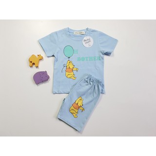 Bộ bé trai bộ bé gái gấu POOH Bộ bé trai in sư tử hoạt hình Minky Mom MK06