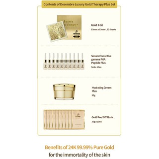 Bộ Mặt Nạ Vàng Lá 24k Luxury Gold Therapy Désembre Hàn Quốc