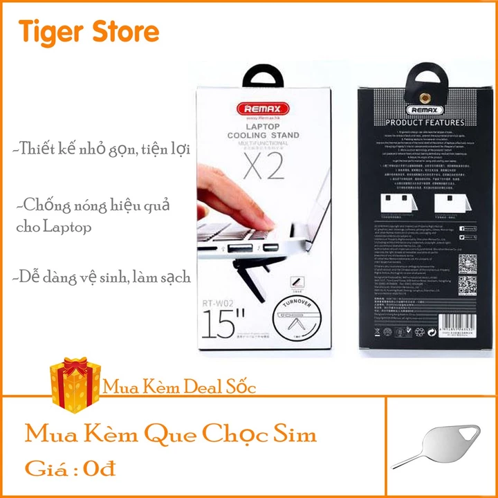 Đế tản nhiệt Laptop Remax RT-W02 , tản nhiệt macbook , laptop , gọn nhẹ tiện lợi -Tigerstoree