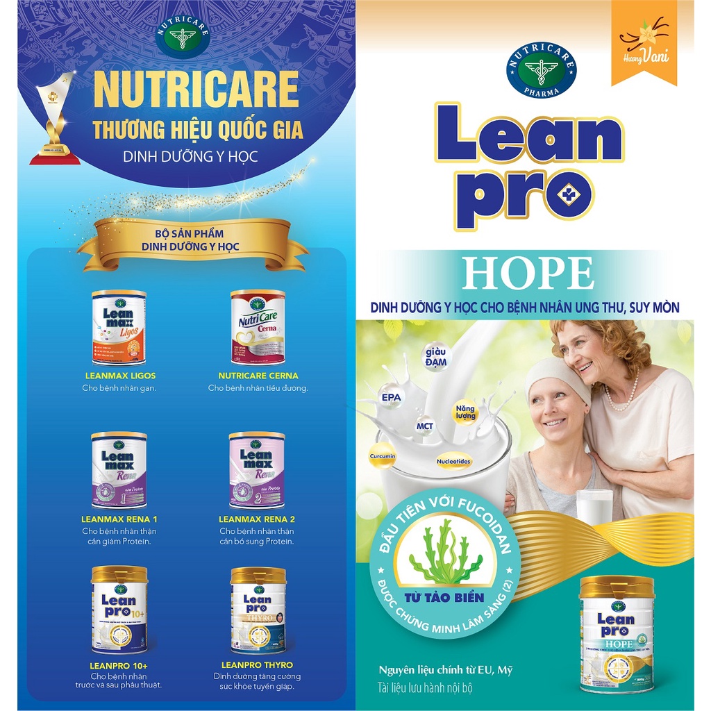 Sữa Leanpro Hope-DINH DƯỠNG Y HỌC CHO BỆNH NHÂN UNG THƯ,SUY MÒN