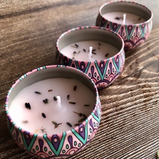 Nến Thơm Decor Hoa Khô Hộp 100ml Hương Hoa Thiên Nhiên