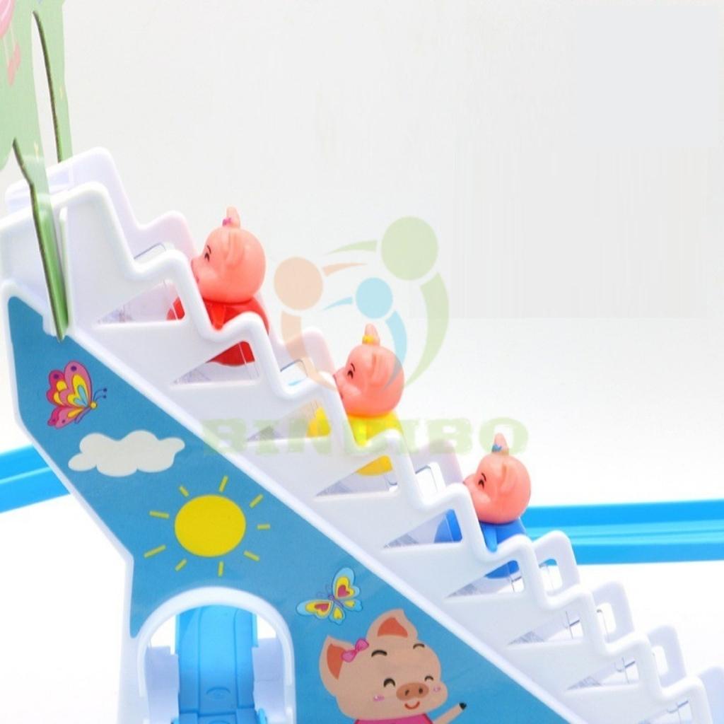 Vịt  leo cầu thang đồ chơi heo peppa vui nhộn cho bé có âm thanh ánh sáng