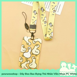 [Sẵn VN - Hỏa Tốc] Dây Đeo Thẻ Bao Thẻ Nhân Viên Nhựa PC Phong Cách Yellow Farm White Duck Vịt Trắng