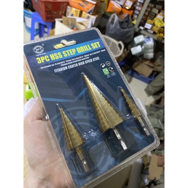 Bộ mũi khoan tháp 3 bước thẳng 4-32mm