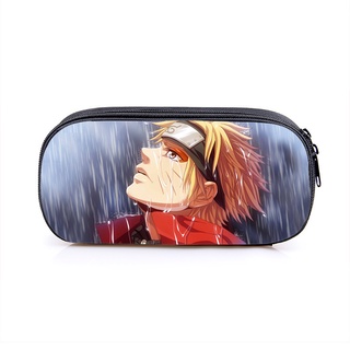 GC9 Naruto Haruno Sasuke Anime Hộp Đựng Bút Chì Túi Văn Phòng Phẩm Dung Tích Lớn In Dây Kéo Học Sinh Dễ Thương Lưu Trữ B