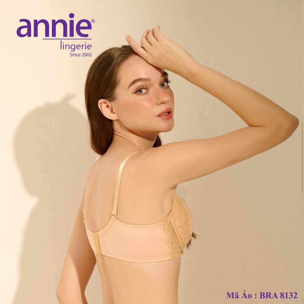 annie Áo Ngực Trơn không gọng bản to 3 móc tạo dáng lưng thon Cub B  Nâng Ngực Nhẹ BRA8132B