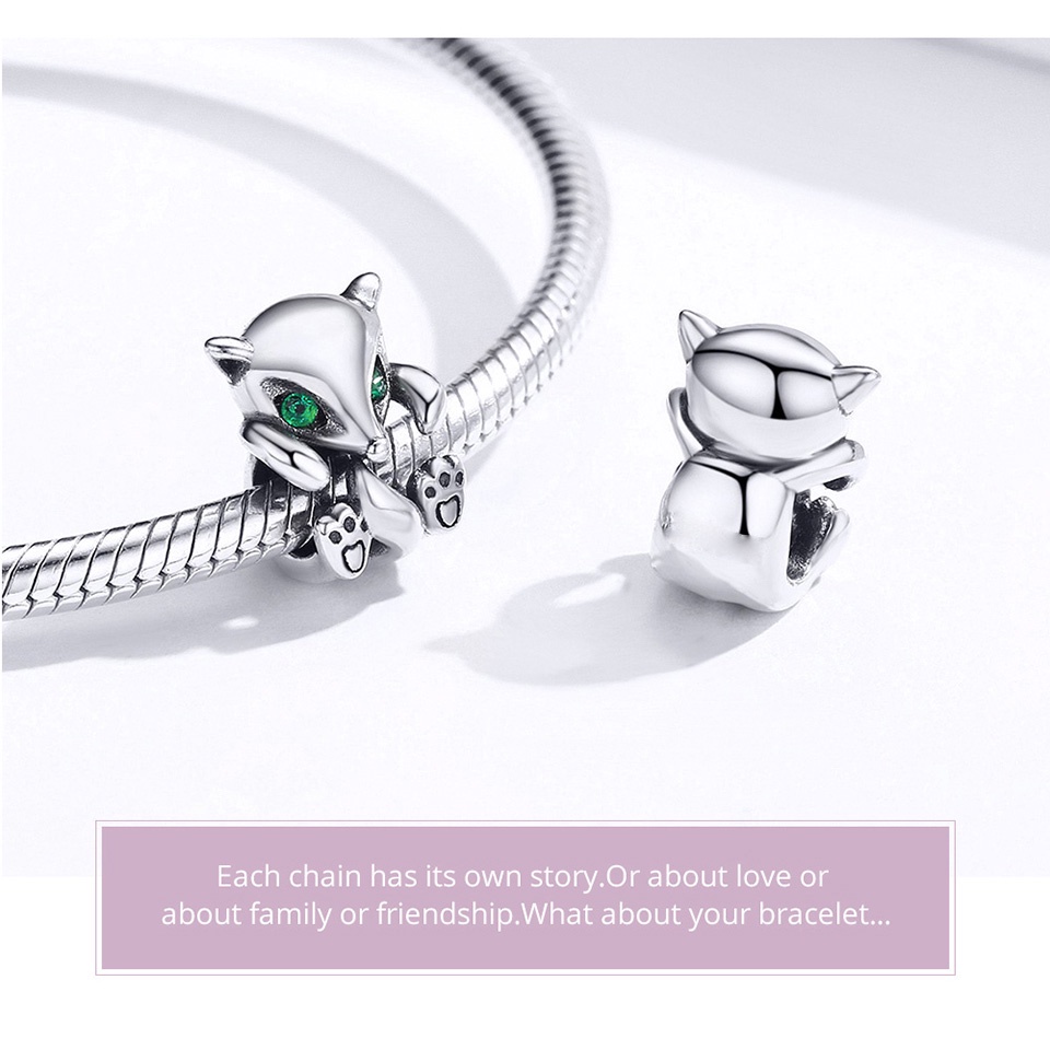 Ảnh Hạt charm BAMOER AIC020 kiểu động vật thời trang dùng làm vòng tay thủ công lỗ 4.5mm 3