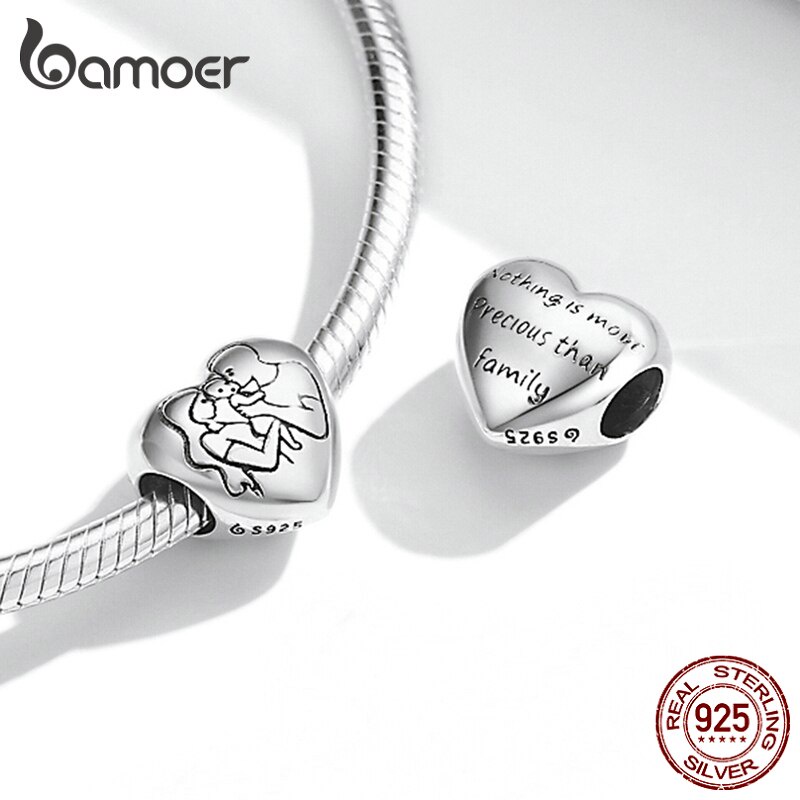 Hạt xỏ BAMOER BSC493 bạc 925 thời trang dành cho làm mặt trang sức DIY