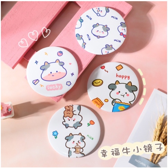 Gương Mini Cầm Tay Đáng Yêu - Gương Tròn Bỏ Túi Tiện Dụng