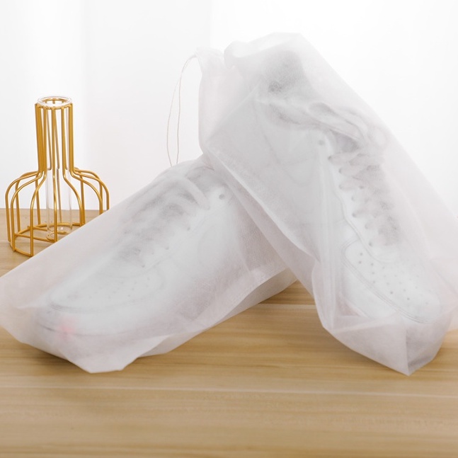 Túi đựng giày dép du lịch thể thao đá banh có dây rút vải không dệt chống bụi bẩn tiện lợi bỏ vali gọn gàng