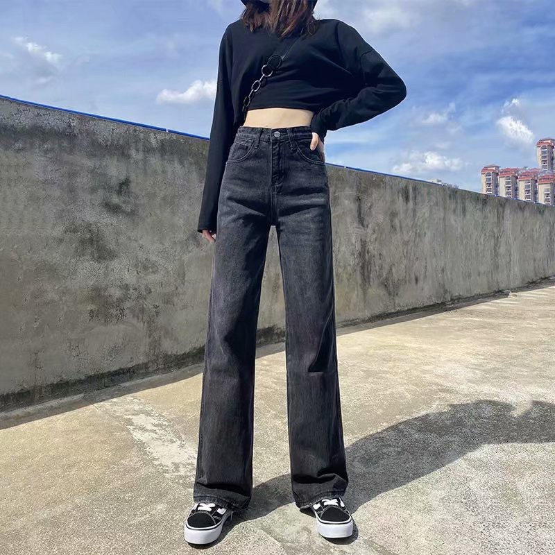 Ảnh Quần jeans lưng cao ống rộng thời trang xinh xắn cho nữ 2020 2