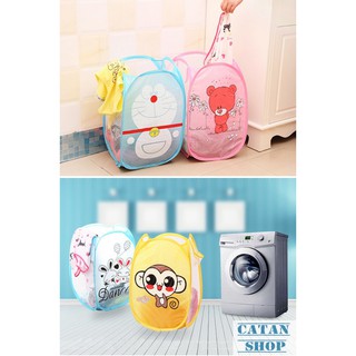 Giỏ Lưới Đựng Đồ, Sọt Vải Họa Tiết Đựng Quần Áo Gấp Gọn, Túi Đựng Đồ Đa Năng Xếp Gọn-GD18-RQA