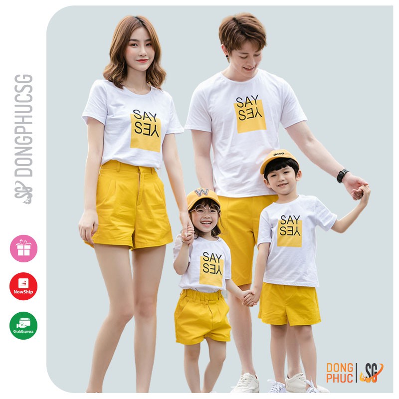 Áo Gia Đình 3/4/5 Người Đồ Đôi Mẹ Và Bé Thun Cotton Dày Dặn Đồng Phục Gia  Đình Say Yes | Dongphucsg | Shopee Việt Nam