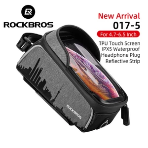 ROCKBROS Túi Xe Đạp Màn Hình Cảm Ứng Chống Mưa Ống Trước Khung Túi Xe Đạp Leo Núi Phụ Kiện