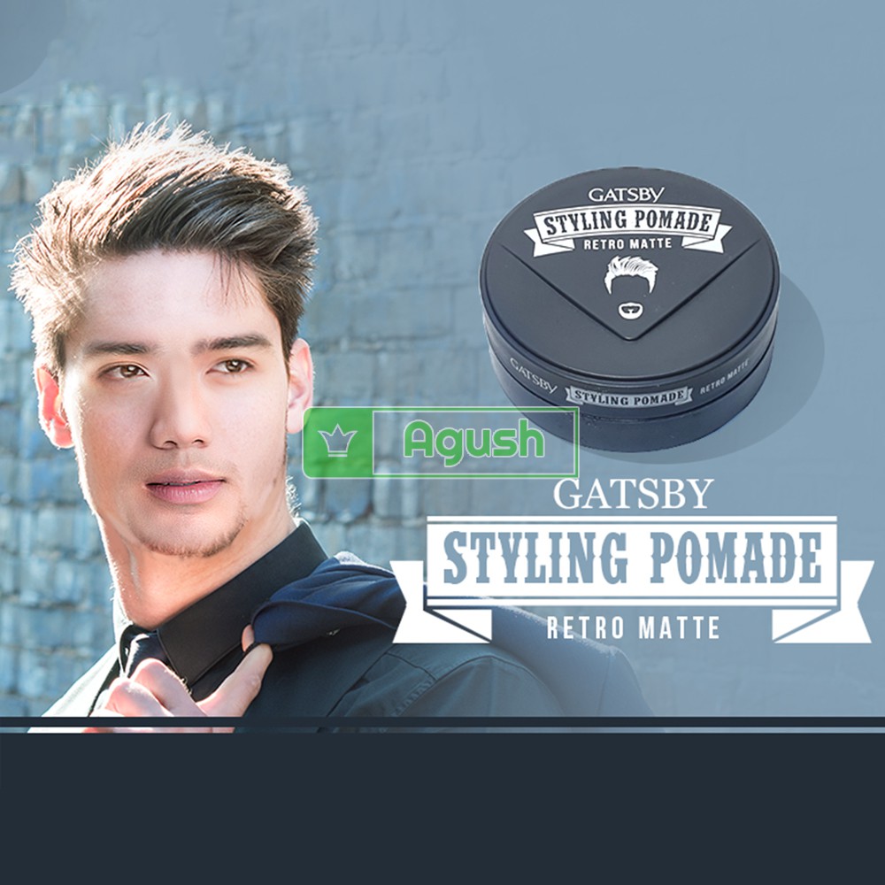 Sáp vuốt tóc nam thơm tạo kiểu cứng giữ nếp lâu chính hãng Gatsby Pomade Retro Matte hộp 75g không bóng bết rít giá rẻ