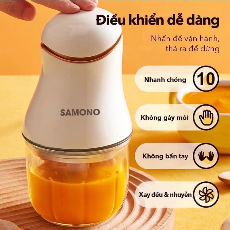 Máy xay ăn dặm cho bé đa năng thủy tinh Samono 0,3L xay hành tỏi tiện lợi - hanzo2009