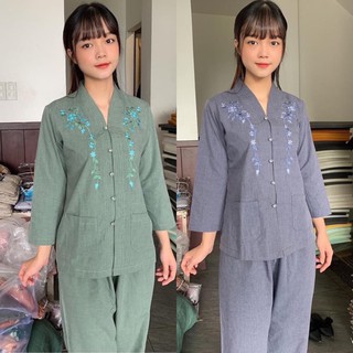Bà Lai 2 Túi Áo Nữ # Đồ Bộ Đi Chùa