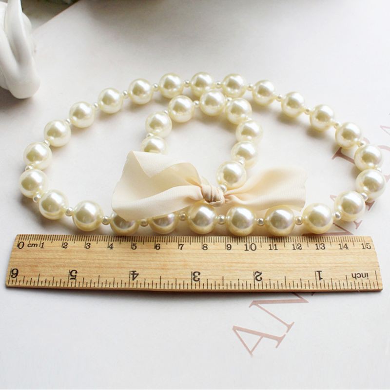 ✿Inn✿ 1 Bộ Vòng Tay Và Dây Chuyền Ngọc Trai Nhân Tạo Cho Bé Gái