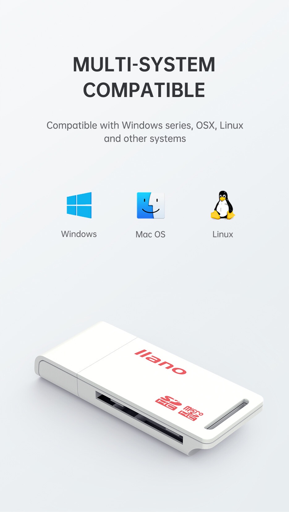Mô tả Đầu đọc thẻ nhớ USB LLANO TF/ SD 2 trong 1 - 5