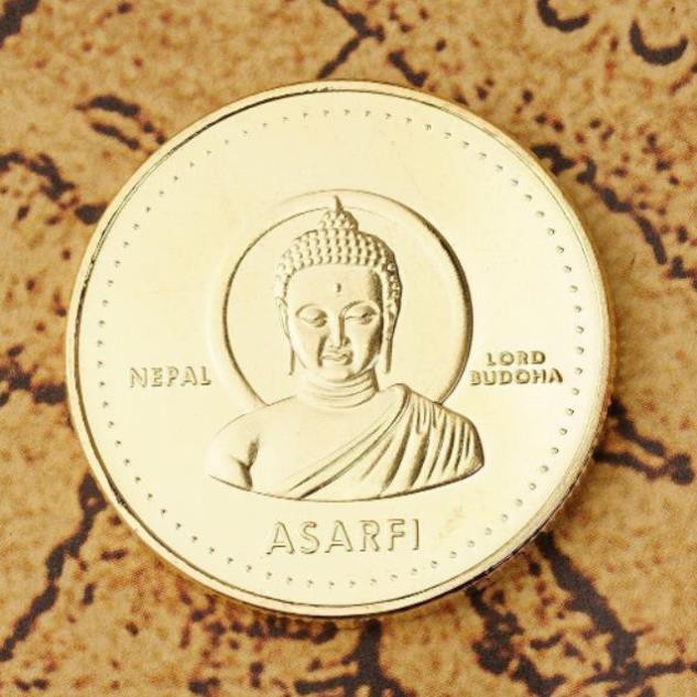 Đồng xu may mắn hình Phật Thích Ca Nepal