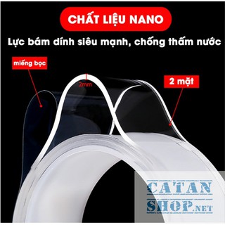 ❤️1 cuộn băng keo 2 mặt trong suốt chất liệu silicon Nano siêu dính dài 3 mét Keo dán nano 2 mặt GD337-KeoNano