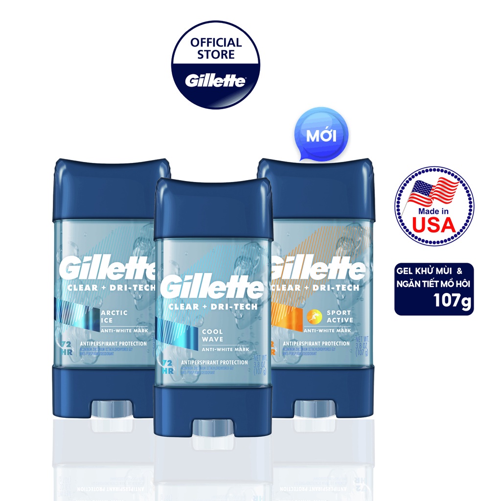 Lăn Khử Mùi Dành Cho Nam Gillette Mỹ 107g Cool Wave 5in1 | Artic Ice | Sport Triumph - Hàng Nhập Khẩu Chính Hãng