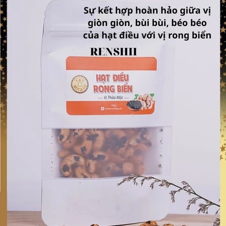 Hạt điều rong biển nhà Renshii vị thảo mộc mua 2 TẶNG 1 rong biển nướng