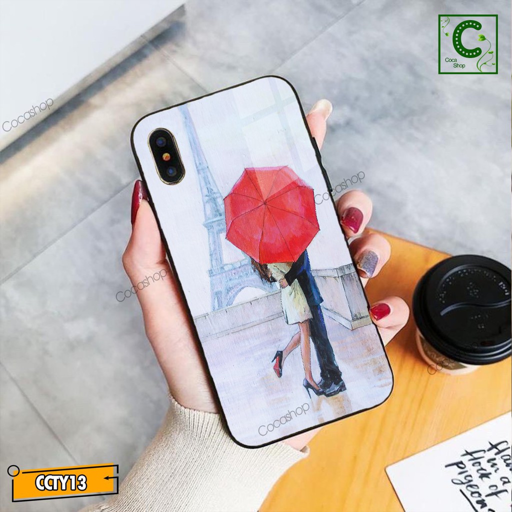 Ốp lưng iphone mặt kính mặt bóng sang trọng - Hạnh phúc có đôi