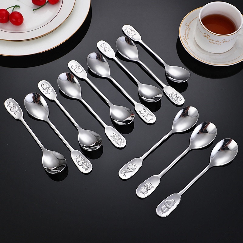 Muỗng inox cán logo hình thú 12 con giáp