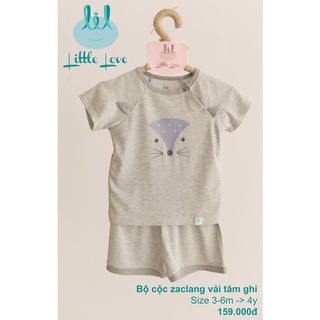 Bộ cộc vải tăm hình thú, tay Zaclang Littel Love - LiL mềm mát cho bé yêu