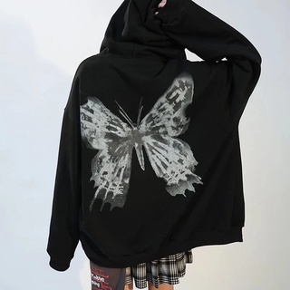 Áo nỉ hoodies zip kéo khóa cánh bướm form rộng unisex