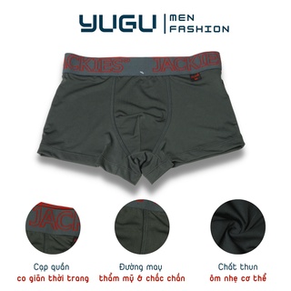 Quần sịp đùi nam cao cấp thun lạnh cạp cao JACKIES N02 -YUGU- Quần lót boxer nam thun lạnh mềm mát ,1 chiếc, che tên