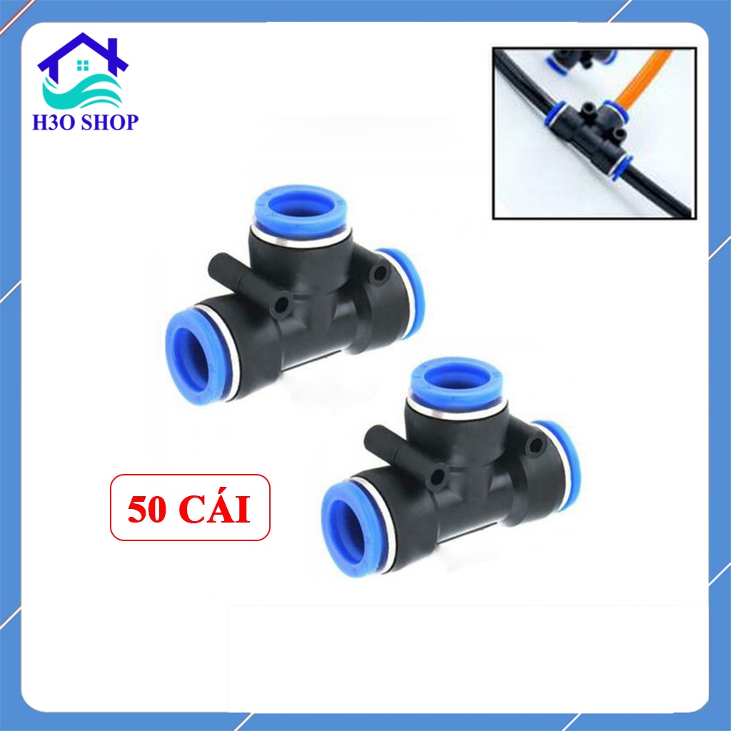 50 tê nối nhanh ống 8mm, đầu chia ống 8