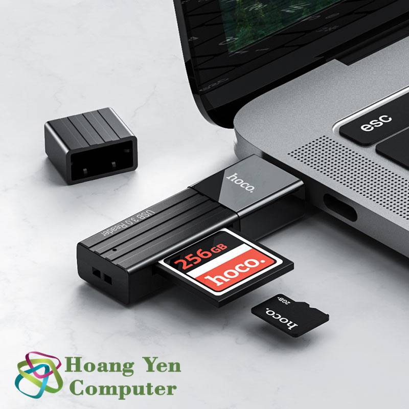 Đầu Đọc Thẻ Nhớ Hoco HB20 (Hổ Trợ Đọc Thẻ Micro SD, SD)  - BH 1 Năm Chính Hãng - Hoangyencomputer