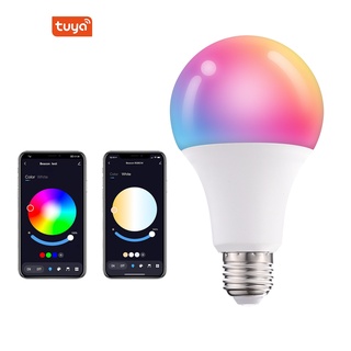 Tuya Home RGB 10w E27 LED Bóng đèn nghệ thuật Bluetooth thông minh Bóng đèn thông minh đầy màu sắc RGBWCW có thể điều chỉnh độ sáng 85-265V Đèn LED gia đình thông minh