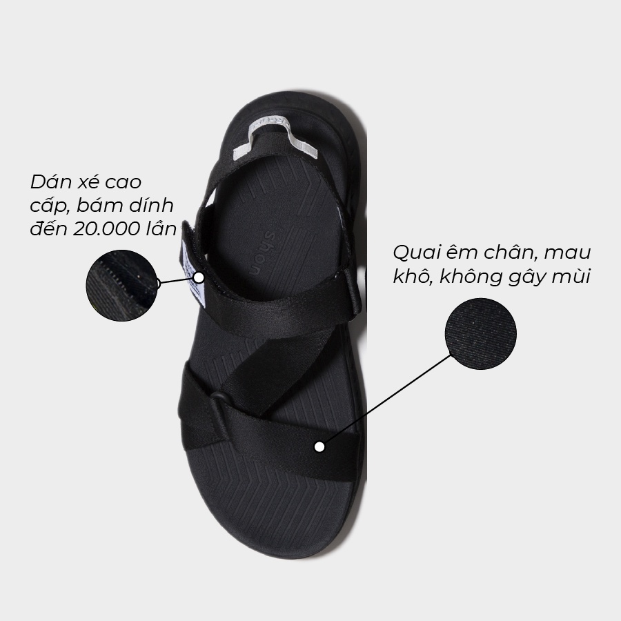 Ảnh Sandals Shondo F7 Racing đế đen phối trắng quai đen F7R1010 2