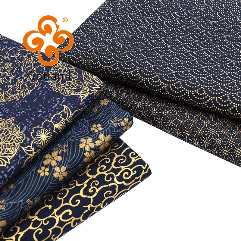 Vải cotton hải quân bằng nửa thước vải may Nhật Bản dành cho đồ thủ công Kimono DIY cho trẻ em 45x75cm / 50x145cm TJ1023