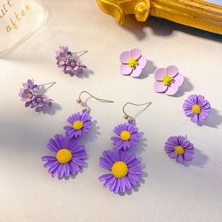 Khuyên tai nhiều kiểu dáng màu tím thời trang Hàn Quốc cá tính Chồi accessories