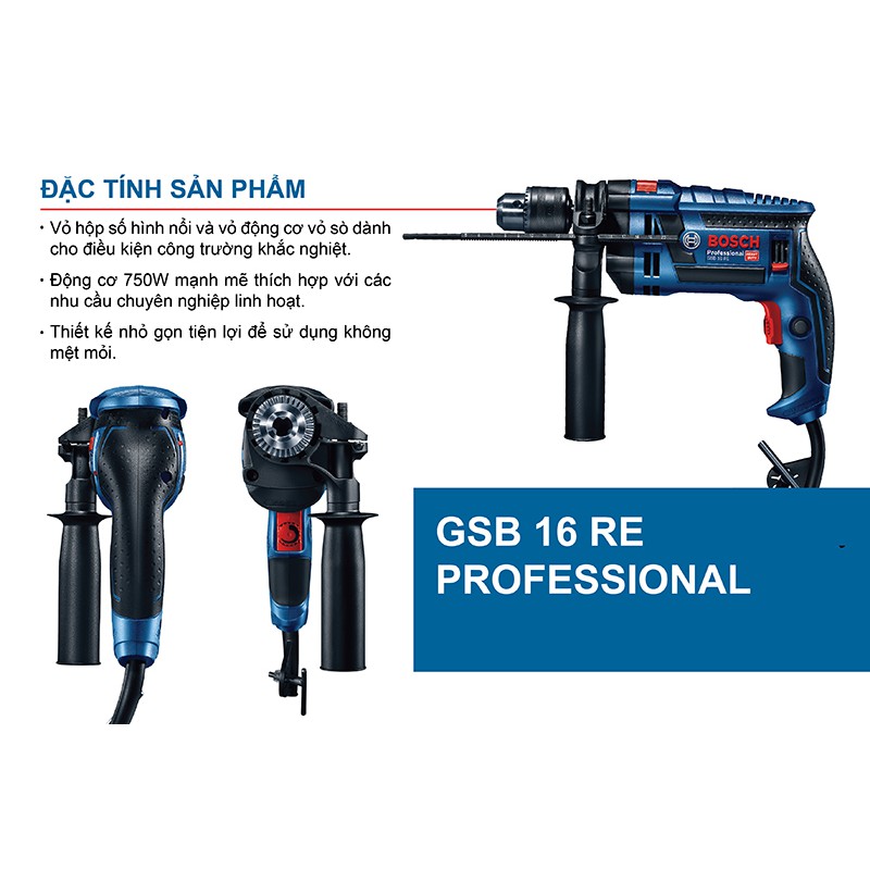 Máy Khoan Động Lực Bosch GSB 16RE 750W