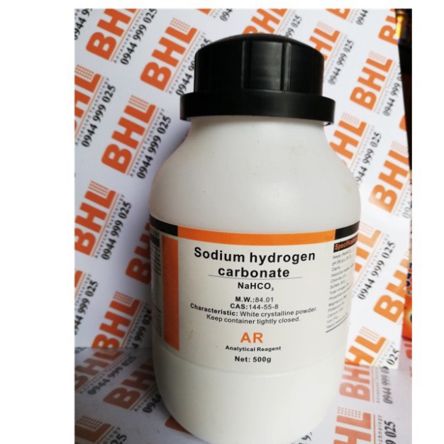 Hóa chất Sodium hydrogen carbonate NaHCO3 99.5% lọ 500g natri cacbonat ...