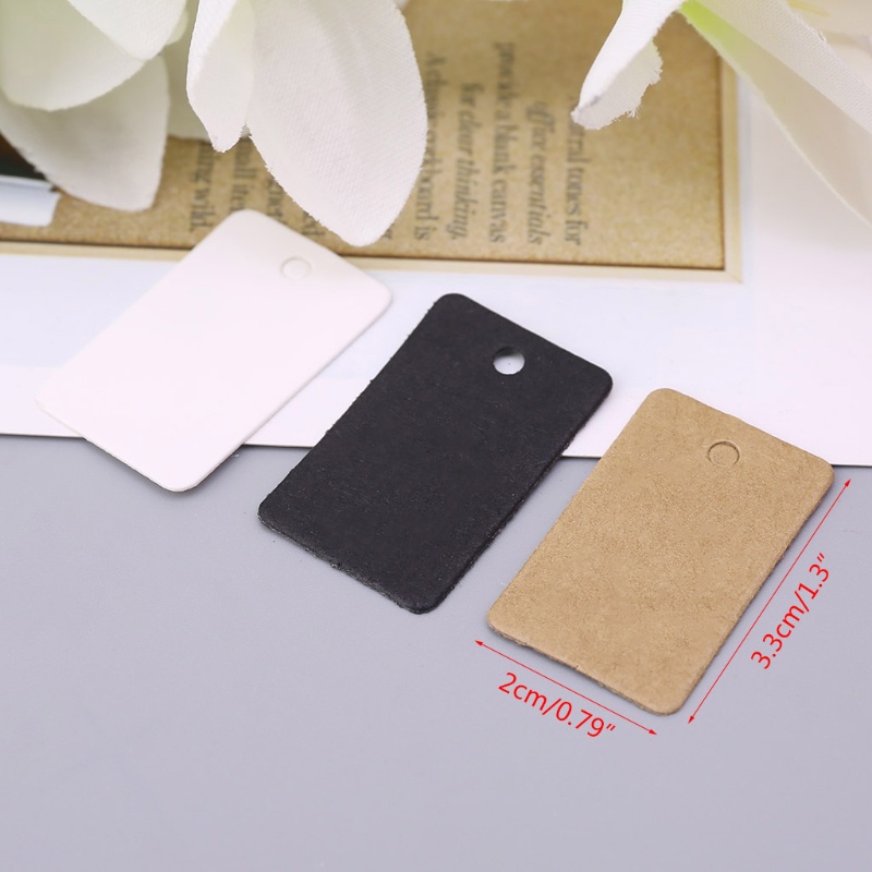 IOR 100 Chiếc Giấy Kraft Thẻ Treo Thẻ Trang Sức Nhãn Thẻ Thủ Công Trang Trí 2x3 3cm